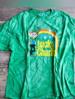 Lucky Charms ColorTone Tie Dye T Shirt Green Rainbow St Patricks 2XL